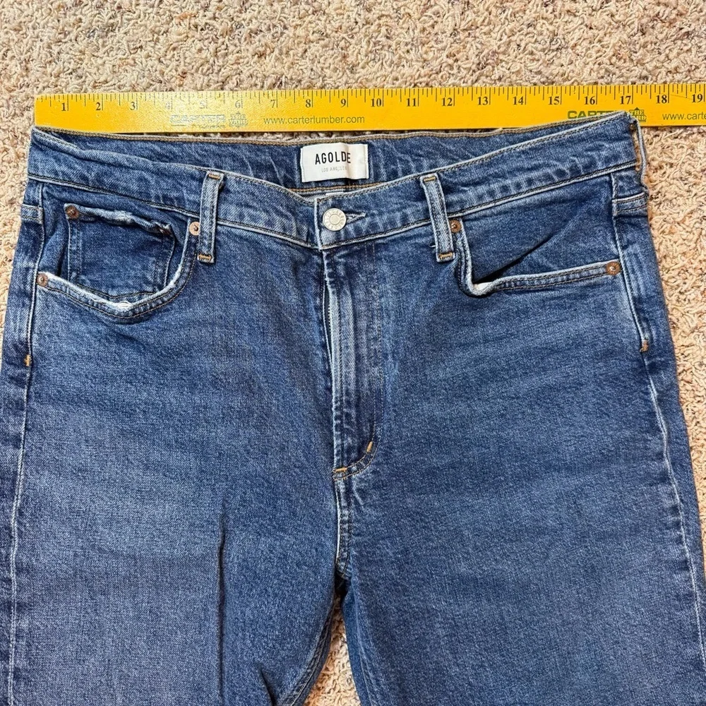 Agolde Merrel Slim Ankle Jeans in Cinema Medium Structured Denim Women's Size 31